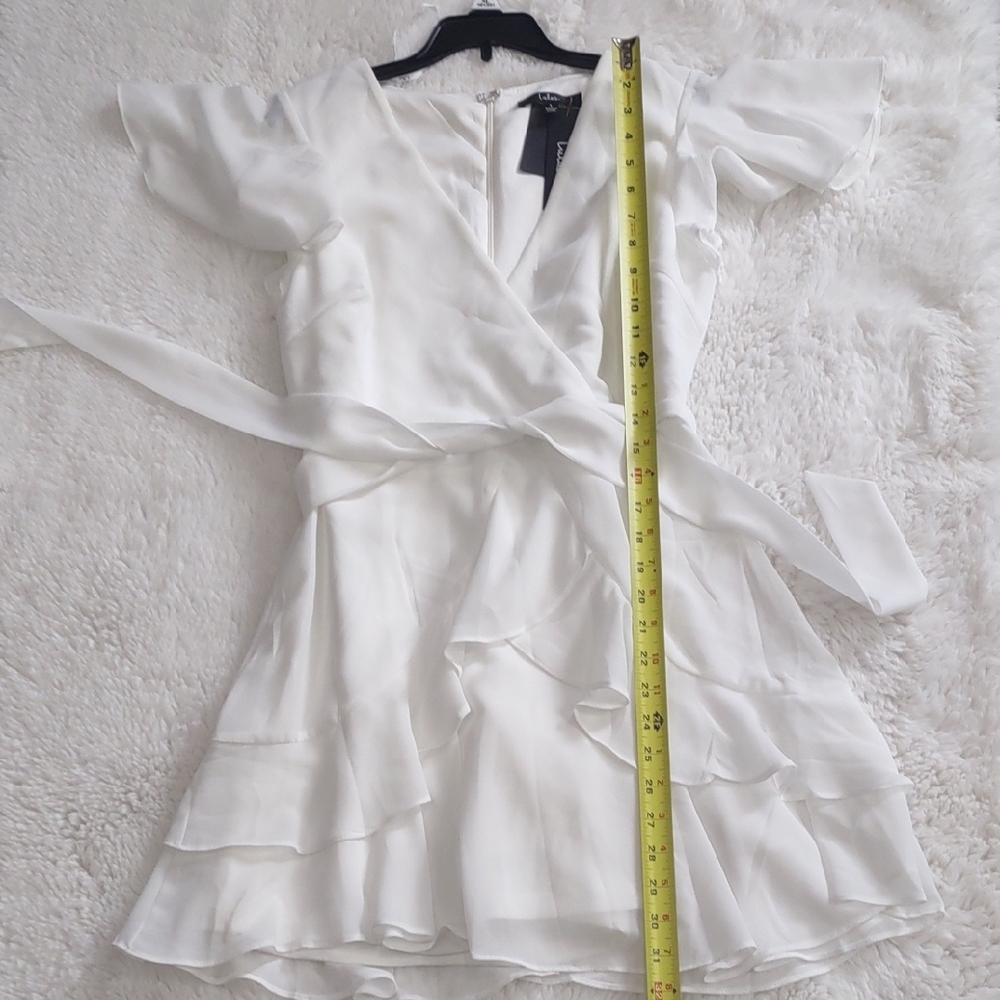 LULUS Elegant White Wrap Dress - Picture 14 of 16